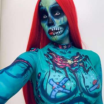 Mersi Red Sally Wigs for Women Sally Costume Long Red Straight Hair Wig Natural Cute Synthetic Wigs for Daily Party Halloween S034R