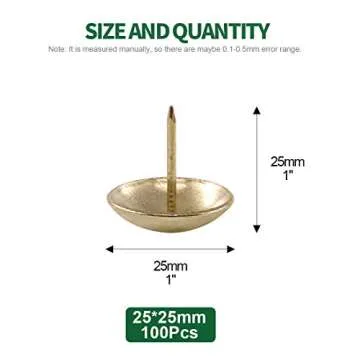 Keadic 100Pcs Antique Upholstery Tacks - Durable Furniture Nails for Stylish Decor