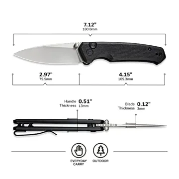 CIVIVI Altus Pocket Knife with Button Lock and Nitro-V Blade