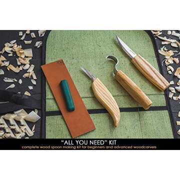 BeaverCraft S13 Wood Carving Tools Set - Complete Spoon Carving Kit