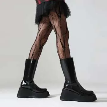 GooMaShoes Women's Goth Platform Wedge Boots - Warm & Stylish