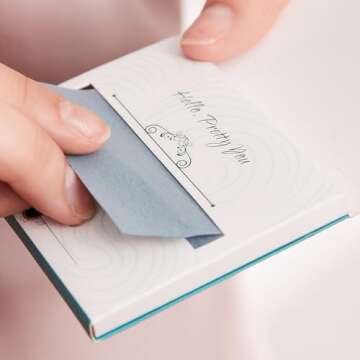 Natural Face Oil Blotting Paper - Bamboo Charcoal 100 Counts, Easy Dispensing Oil Absorbing Sheets, ...