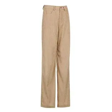 Chic Corduroy Wide Leg Pants for Women - Vintage Style
