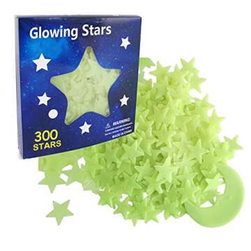 S & E TEACHER'S EDITION Glow In The Dark Stars 302Pcs, 300 Glowing Stars and 2 Moon, Kids’ Room De...