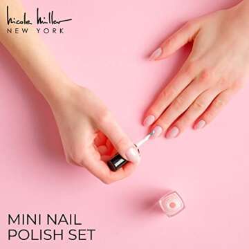 Nicole Miller Mini Nail Polish Set – Glossy, Vibrant Colors for Fingernails & Toenails, Floral Col...