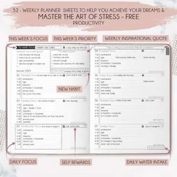 Law of Attraction Planner 2025 - Hourly, Weekly & Monthly Goal Setting Planner, 12 Month Journey to Increase Productivity | Life & Gratitude Journal, Include Foldable Vision Board, Gift Box & Stickers