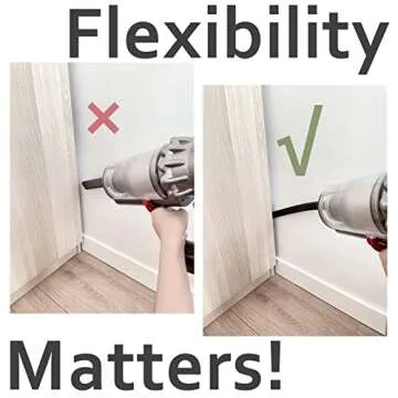 Flexible Crevice Tool for Dyson V7 V8 V10 V11 V15 Cordless Vacuum, Hose Attachment for Dryer Vent, Car Detailing, Corners and Gaps Cleaning - 17 Inches