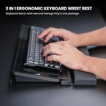 3 in 1 Adjustable Ergonomic Keyboard Stand with Storage