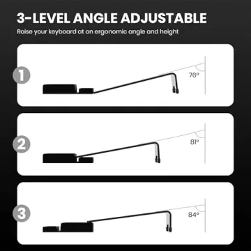 3 in 1 Adjustable Ergonomic Keyboard Stand with Storage