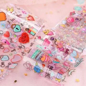 Valentine's Day Love Heart Nail Foil Stickers for Women