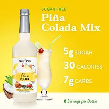 Jordan's Skinny Mixes Pina Colada Mix, Flavored Cocktail Mixer for Drinks, Tropical Drink Flavoring ...