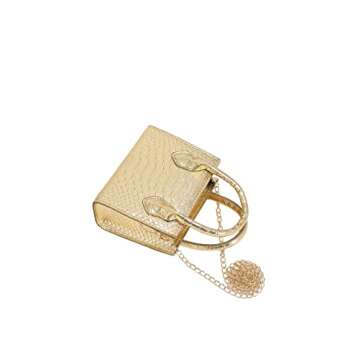 GORGLITTER Women's Small Crossbody Bag - Metallic Crocodile Print Satchel with Double Handles