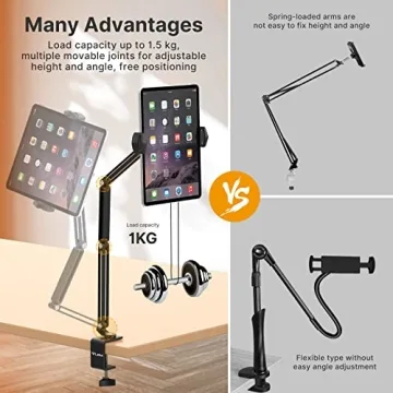 Versatile iPad Holder for Desks and Beds