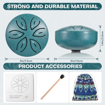 Facmogu Mini Garden Rain Drum - 6 Notes Steel Instrument