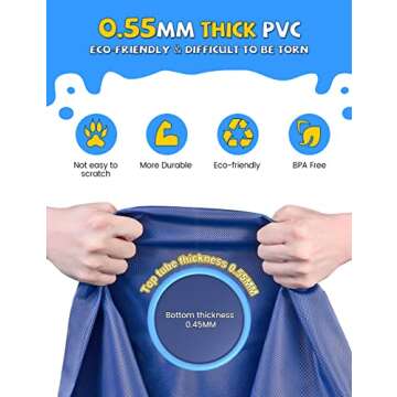 VISTOP Non-Slip Splash Pad for Kids and Dog, Thicken Sprinkler Pool Summer Outdoor Water Toys - Fun ...