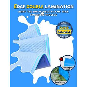 VISTOP Non-Slip Splash Pad for Kids and Dog, Thicken Sprinkler Pool Summer Outdoor Water Toys - Fun Backyard Fountain Play Mat for Baby Girls Boys Children or Pet Dog (97 inch, Blue&Blue)