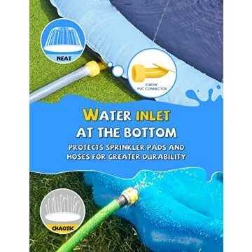 VISTOP Non-Slip Splash Pad for Kids and Dog, Thicken Sprinkler Pool Summer Outdoor Water Toys - Fun Backyard Fountain Play Mat for Baby Girls Boys Children or Pet Dog (97 inch, Blue&Blue)