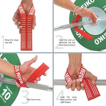 WARM BODY COLD MIND V1 Lifting Wrist Straps for Olympic Weightlifting - Rated at 660 lb - Hand Wraps...