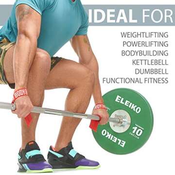 WARM BODY COLD MIND V1 Lifting Wrist Straps for Olympic Weightlifting - Rated at 660 lb - Hand Wraps for Powerlifting, Weight Lifting, Bodybuilding Functional/Cross Training, Deadlift Gym Bar, Cotton