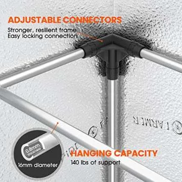 Spider Farmer 8x4x6.6 Pro-Grade Grow Tent, 96"x48"x80", with Observation Window and Floor Tray, 1680D Thicken Mylar Canvas Hydroponic Grow Tent, 8x4 for Indoor Growing for SE5000/SE7000