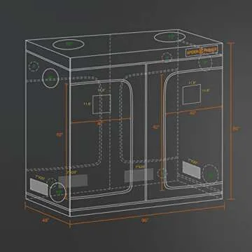 Spider Farmer 8x4x6.6 Pro-Grade Grow Tent, 96"x48"x80", with Observation Window and Floor Tray, 1680D Thicken Mylar Canvas Hydroponic Grow Tent, 8x4 for Indoor Growing for SE5000/SE7000