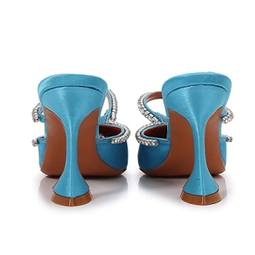 Elegant Arqa Heeled Mules with Rhinestone Details