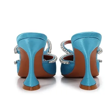 Elegant Arqa Heeled Mules with Rhinestone Details