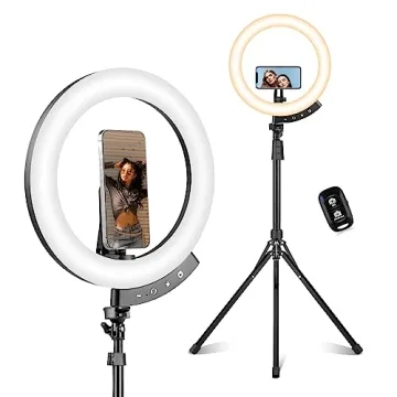 Sensyne 12" Ring Light Kit with 62" Tripod Stand - Ultimate Lighting for Live Streaming & Photograph...