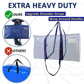 AlexHome Easy Moving Bags Heavy Duty,5 Pack, Extra Large Packing Bags for Moving,Stroage Bags for moving,Large Moving Bags for Clothes,Strong Durable Moving Bags with Handles,Moving Bags,Moving Supplies for Space Saving Moving Storage,(Blue,Set of 5)