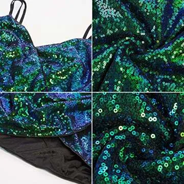 Women's Club Night Out Dresses Sexy Sequin Sparkly Bodycon Dress Dark Green S