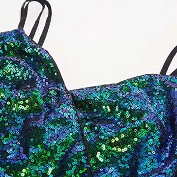 Women's Club Night Out Dresses Sexy Sequin Sparkly Bodycon Dress Dark Green S