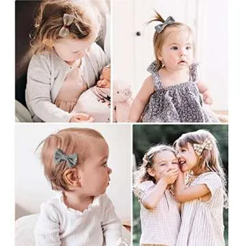 Jesries 21 Pack Baby Girls Hair Clips Bows Fully Lined Non Slip Barrettes for Fine Handmade Hair Accessories for Newborn Infant Toddler Kids