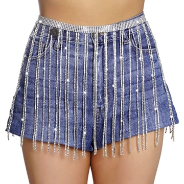 hoyuwak Rhinestone Waist Chain Belt Silver Gold Body Chain Crystal Belly Dance Chain Body Jewelry fo...