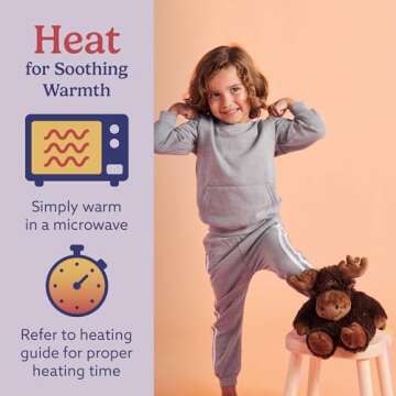 Warmies Microwavable & Weighted Stuffed Animals, Moose - Heated Stuffed Animal Plushie for Warmth & Comfort - Cute Soft Plush Toys for Adults & Children (Boys, Girls, Babies & Toddlers)