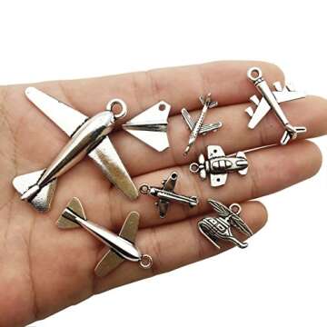 Aircraft Airplane Charm-100g(40-45pcs) Craft Supplies Charms Pendants for Crafting, Jewelry Findings Making Accessory for DIY Necklace Bracelet (M049)