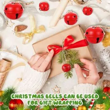 Zubebe Christmas Bells - 24 Pcs Metal Sleigh Bell Ornaments