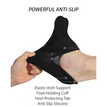 Pro Mountain Wide Toe Box No Show Running Socks For Health Men Arch Support Athletic Workout Gym Hee...