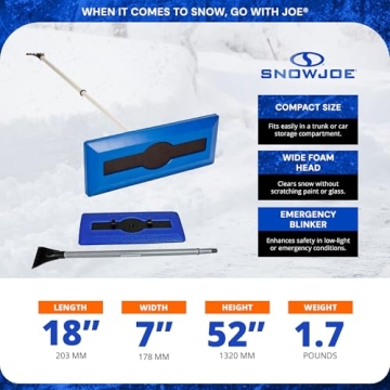 Snow Joe 2 Pack Windshield Ice Scraper, Car Window Snow Removal Broom for Winter