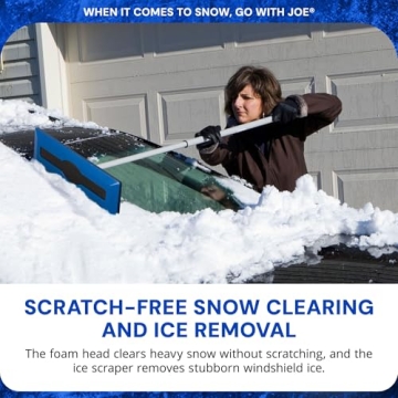 Snow Joe 2 Pack Windshield Ice Scraper, Car Window Snow Removal Broom for Winter