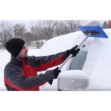 Snow Joe 2 Pack Windshield Ice Scraper, Car Window Snow Removal Broom for Winter