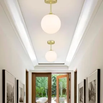 XiNBEi Satin Brass Globe Ceiling Light for Home