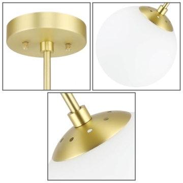 XiNBEi Satin Brass Globe Ceiling Light for Home