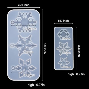 Patelai 3 Pcs Snowflake Silicone Mold Set for Crafts