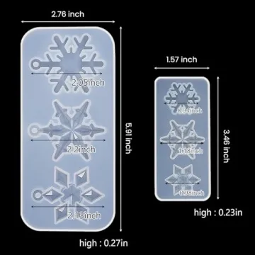 Patelai 3 Pcs Snowflake Silicone Mold Set for Crafts