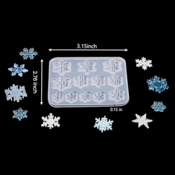 Patelai 3 Pcs Snowflake Silicone Mold Set for Crafts