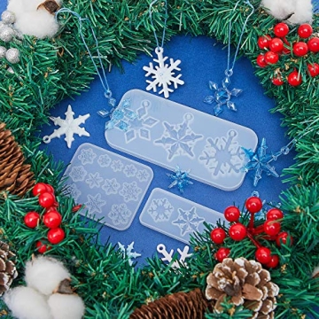 Patelai 3 Pcs Snowflake Silicone Mold Set for Crafts