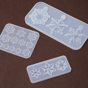 Patelai 3 Pcs Snowflake Silicone Mold Set for Crafts