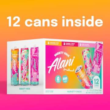 Alani Nu Variety Pack: Cherry Twist, Pink Slush, Orange Kiss Energy Drinks