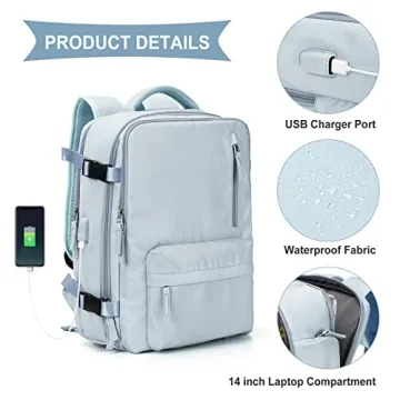 WONHOX Large Travel Backpack for Easy Carry on Flights