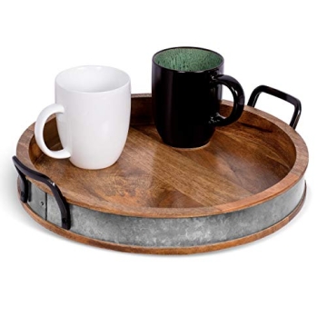 Stylish BIRDROCK HOME Large Wooden Serving Tray - Perfect for Hosting